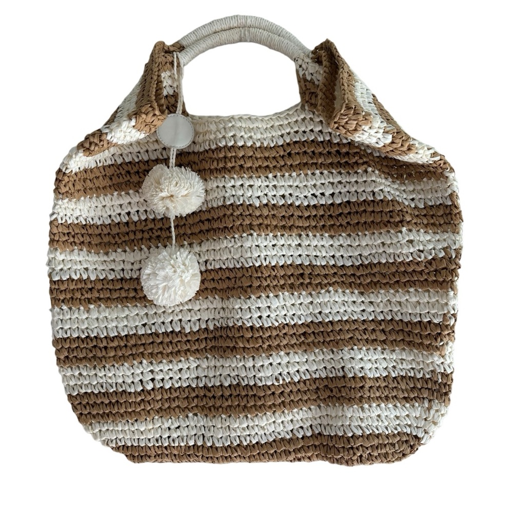 Mark & Graham Lightweight Striped Paper Tote Beach Boho‎ Bag